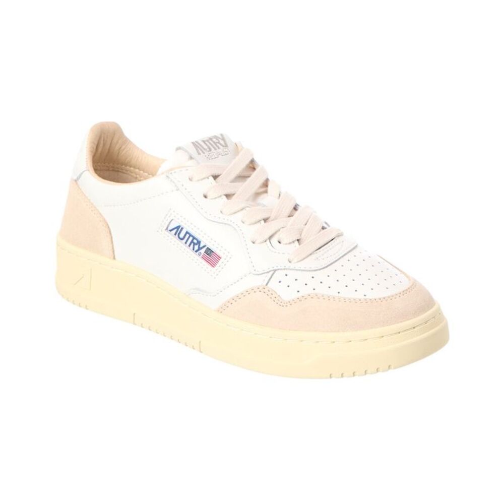 Autry Medalist Leather & Suede Sneaker, White